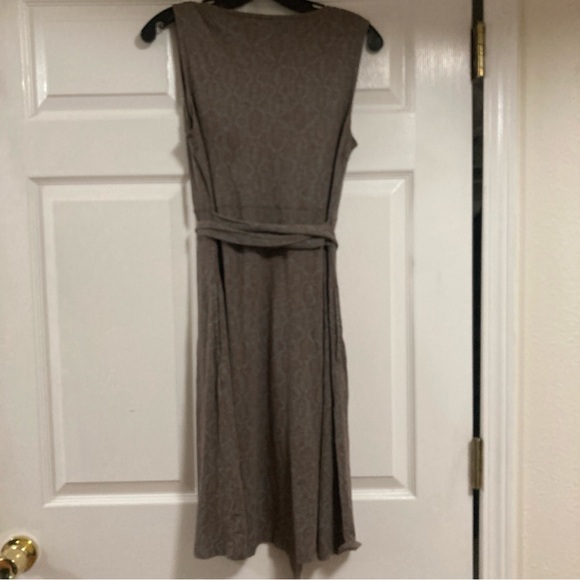 TOAD & CO Poppy Cue Faux Wrap Brown Sleeveless Tank Dress Sz M Organic Cotton - Picture 2 of 16